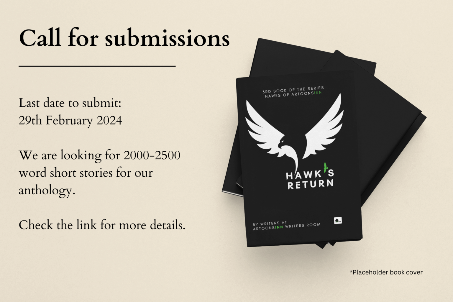 Call for Submissions - Hawk's Return Anthology - ArtoonsInn Writers Room